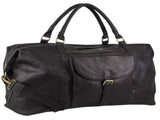Pierre Cardin Mens Leather Business Overnight Bag Luggage Duffle Weekend Travel - Black V563-PC3134-BLACK