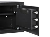 Levede Fireproof Safe Box with LED Light Alarm USB Steel for Home Use Black SAFE1008-AU