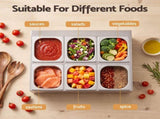 5-Star Chef 6 Pan Food Serving Display Container Stainless Steel Food Container Lids FD-6PAN-SS