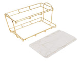 2 Tier Cosmetic Storage Shelf Large Capacity Waterproof Gold Metal Storage Shelf Rack for Bathroom V1294-YM0523-3112220030711