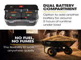 BAUMR-AG 40V Li-ion Powered 300KG / 300L Wheelbarrow, ATV Tow Bar, Deep V-tread Tyre, 2 Wheel Direct V219-MATPBRBM1M1A