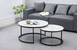 Nesting Style Coffee Table - White on Black - 80cm/60cm V292-NEST-WHT010