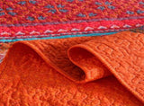 100% Cotton Rust Sapphire Boho Floral Coverlet Bedspread Set V745-MMPAC060969Q13U