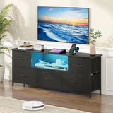 140cm Black LED TV Cabinet Entertainment Unit with Power Outlets V178-59320