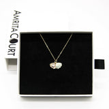 Gift Box - Aroma Necklace 925 Silver, Gold coated - Green Shell Dreamy Lavender V760-GBAJ - 14