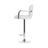 Artiss 4x Bar Stools Leather Gas Lift w/Armrest White BA-K-1055A-WHX4