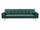 Levede Sofa Bed Convertible Velvet Lounge Recliner Couch Sleeper 3 Seater Green SOFABED1005-GN