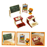 2 Sets Miniature Classroom Desk Toys for Kids, Educational Furniture Accessories for Play, Learning V1192-AZ-W-22427
