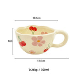 4 Pcs Ceramic Coffee Mug Creative Flower Mug 10.5oz Irregular Coffee Cups Ceramic Porcelain Flower V1370-AZ4-06310
