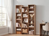 Artiss Bookshelf Display Shelves CD DVD Storage Rack Tall Bookcase Oak FUR-S-CD-SHELF-WD