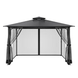Gazebo Netting Replacement, Fit Most 12 x 12 x 7.5 FT Gazebo Curtain, Outdoor Garden Net, 4-Panel V952-LTWZDL12FT12G6AC0V0