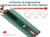 Cordless Automatic Hair Curler with Adjustable Temperature - Green V888-ELOSUNG15320