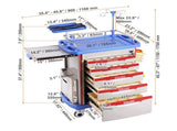 5 Tiers Lab Carts, Lab Utility Cart with 5 Drawers & 4 Silent Wheels, Mobile Medical Cart with PP V952-SYSTCECKFLS4VNN2DV3