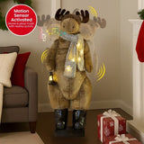 Christabelle 1.5m Musical LED Animated Christmas Moose Decoration Light-Up Lantern Ornament 112_NK107