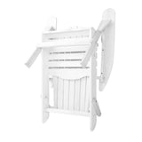 Gardeon 3PC Adirondack Outdoor Table and Chairs Wooden Foldable Beach Chair White FF-BEACH-SET-3WH