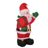 Christmas Inflatable Decoration 4FT Polyester Fiber Blow Up Father Christmas Holding A Gift for Xmas V1294-YM0901-3115230113411