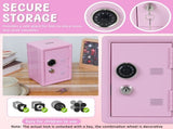 Small Safe for Kids Metal Lock Safe Box Mini Box for Kids Mini Pink Case with Lock for Home V1370-AZ4-10556