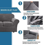 4 Pieces Thick Velvet Sofa Covers Couch Covers for 3 Chion Couch Sofa High Stretch Slipcovers V1258-DP02-F-620
