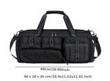 Sports Gym Duffel Bag 48x28x30cm with Shoe Compartment Wet Dry Separation - Black V1308-DSZKI-2416-2