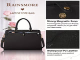15.6-inch Laptop Tote Bag for Women, Large Capacity Faux Leather Work Tote, Waterproof Business V1105-YABB-01