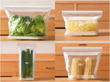 Food Grade Fresh-Keeping Bags, Reusable Plastic Produce with Dual Interlocking Seal, Clear Long V1366-AZ2-W-11551