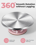 Premium Aluminum Alloy Cake Turntable Set with 3 Icing Scrapers, Offset & Silicone Spatulas, V1107-CS-LHJZTDG