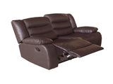 321 Seater Recliner Sofa In Faux Leather Lounge Couch in Brown V43-SET-FAN-3+2+1-BR