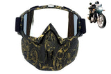 Outdoor Sport Goggles Ski Snowmobile Face Mask with Sun Glasses - Bronze and Black V1308-DSZKI-97-1
