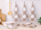 Homaxy 100% Cotton Waffle Weave Check Plaid Kitchen Towels, 13 x 28 Inches, 4-Pack, White & Black V1258-DP02-F-159