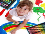 145 Piece Deluxe Art Set Wooden Art Box & Drawing Kit Blue Art Kit with Crayons, Oil Pastels, V1107-120-29721-GRN-1PACK
