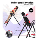 Everfit Inversion Table Gravity Exercise Inverter Back Stretcher Home Gym Black IVT-6315-BK