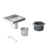15x15cm Square Shower Drain with Removable Tile Insert Grate Stainless steel 304SS, CUPC Certified V63-955521