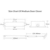1 Piece Hydraulic Automatic Door Closer with Rotating Arm, for 45 to 85 kg Doors V1188-MS-520-086