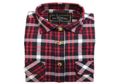 Mens Half Placket Flannelette Long Sleeve Pullover Shirt 100% Cotton Check Authentic Flannel V563-FS-HP18-BKPURPLE99-S
