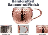 Moscow Mule Mugs of 4 18-oz Pure Plating Stainless Steel Drinking Cup with 4 Cocktail V1259-DP01-A-3775