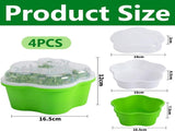 Petluno 4 pieces seedling pots with lids, 16 cm seedling pot BPA-free healthy hydroponic growing pot V1259-DP01-A-1646