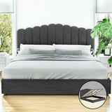 Artiss Bed Frame King Size Velvet Grey FION BFRAME-H-FION-K-GY-ABC