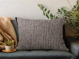 Striped Pillow Waist Pillow Brown Polyester Decorative Cushion Soft Supportive Throw Pillow for Sofa V1370-AZ4-09145