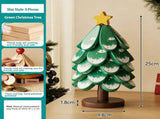 Green Christmas Tree 5-Tier Star Pattern Heat Resistant Trivet, Decor Wooden Pad for Christmas & V1221-XM-LB4087-ZS98