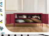 Artiss Buffet Sideboard Metal Cabinet - BASE Pink AI-LOCKER-LD-PK