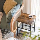 End Table Industrial Side Table Mesh Shelves V178-62184