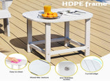 Gardeon Outdoor Coffee Side Table HDPE Desk Patio Furniture Camping Garden White FF-BEACH-DESK-HE-WH