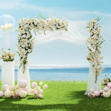 2M Backdrop Stand Wedding Background Decoration Party Flower Balloon Display White WESD-SQUA-2M-WH