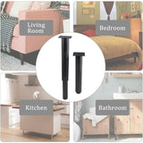 (25-42 cm, black) Set of 4 sturdy adjustable metal furniture legs V1237-ZY-203-2998