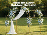 Wedding Arch Backdrop Stand Set of 3 Gold Metal Wedding Arched Frame, Easy to Assemble, Stable WESD-ARCH-3PC-GD