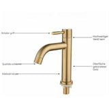Single Cold Basin Stainless Steel Bathroom Countertop Sink 4 Point Interface PVD Basin V1237-ZY-715-047