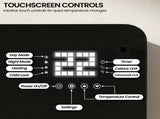 Pronti Glass Panel Convection Heater with Remote Control LED Display Black HEA-GPL-E20-BK