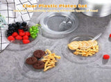 200PCS Clear Plates, 9" Disposable Dessert Plates with 200PCS Forks, Round Appetizer Plates, V1192-AZ-W-18273