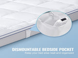 Mattress Topper, Queen Size, 25.4 mm Thickness, Fiber Fill Pad with Detachable & Washable, V952-XWTCD6080INCC3PJWV0