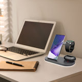 Laser 3 in 1 Wireless Charging Station Black V1031-PW-3IN1SS-071
